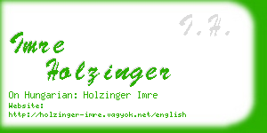 imre holzinger business card